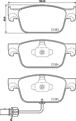 Diskinių stabdžių trinkelių rinkinys BREMBO P 85 153X