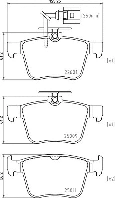 Diskinių stabdžių trinkelių rinkinys BREMBO P 85 162
