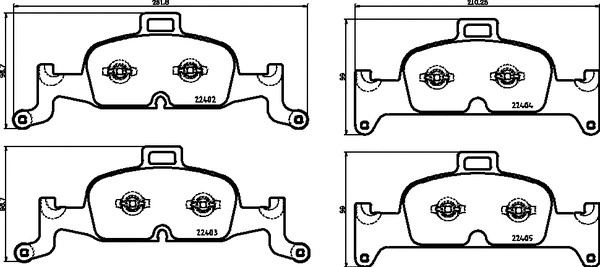 Diskinių stabdžių trinkelių rinkinys BREMBO P 85 164X