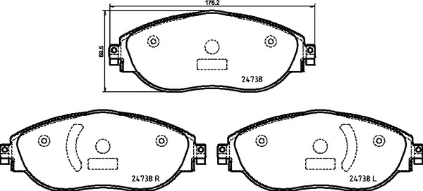 Diskinių stabdžių trinkelių rinkinys BREMBO P 85 166