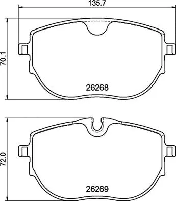 Diskinių stabdžių trinkelių rinkinys BREMBO P 85 187
