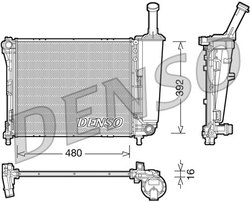 Variklio aušinimo radiatorius DENSO DRM09088