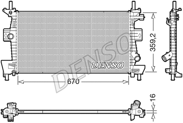 Variklio aušinimo radiatorius DENSO DRM10114