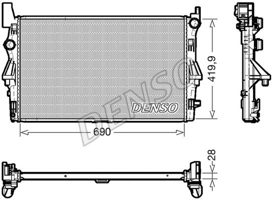 Variklio aušinimo radiatorius DENSO DRM17113
