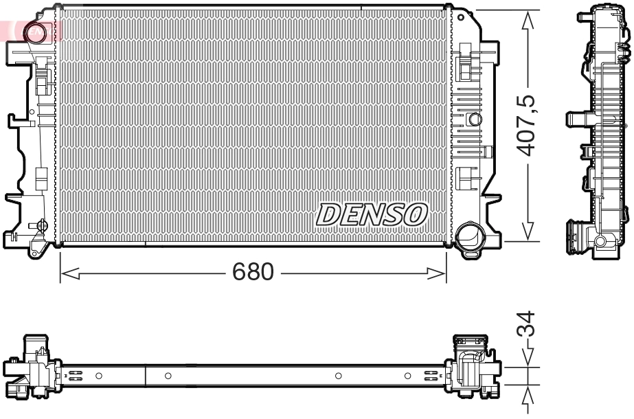 Variklio aušinimo radiatorius DENSO DRM17117