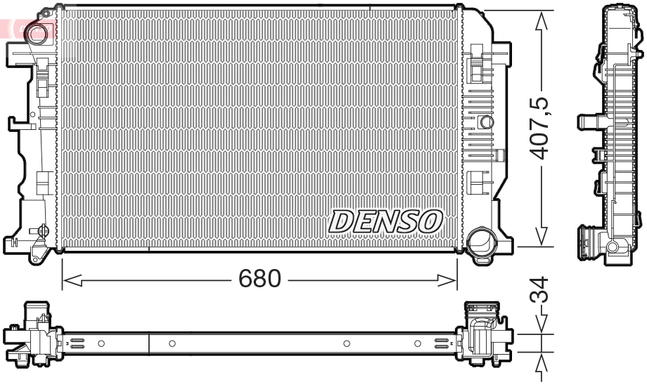 Variklio aušinimo radiatorius DENSO DRM32053