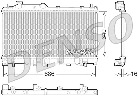 Variklio aušinimo radiatorius DENSO DRM36013
