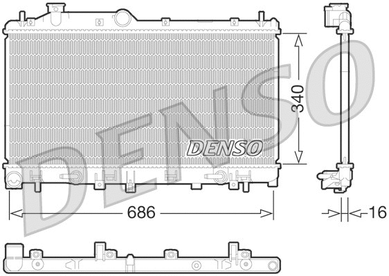Variklio aušinimo radiatorius DENSO DRM36015