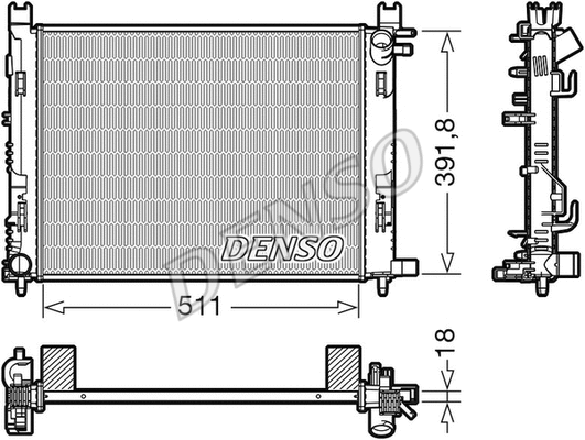 Variklio aušinimo radiatorius DENSO DRM37002