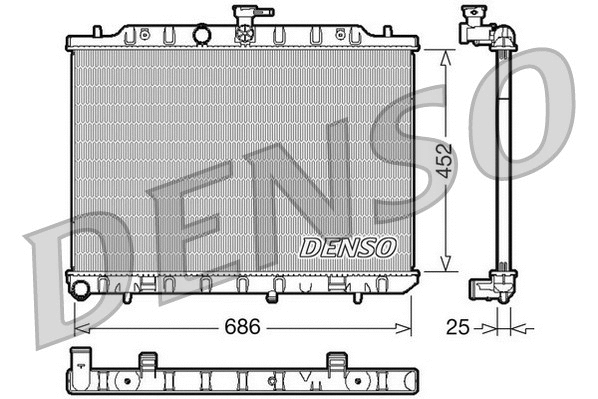 Variklio aušinimo radiatorius DENSO DRM46007
