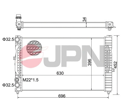 Variklio aušinimo radiatorius JPN 60C9001-JPN