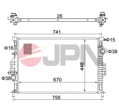 Variklio aušinimo radiatorius JPN 60C9014-JPN
