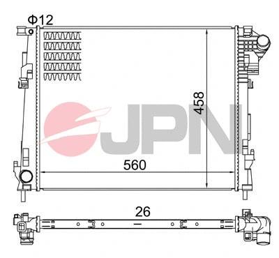 Variklio aušinimo radiatorius JPN 60C9039-JPN