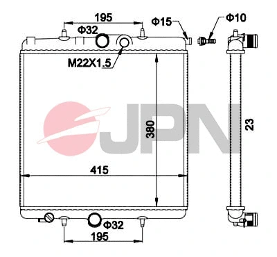 Variklio aušinimo radiatorius JPN 60C9040-JPN
