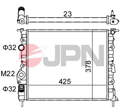 Variklio aušinimo radiatorius JPN 60C9043-JPN