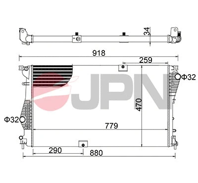 Variklio aušinimo radiatorius JPN 60C9047-JPN