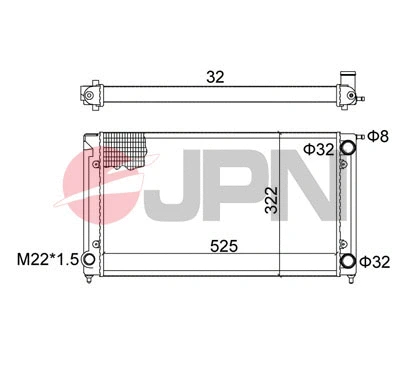 Variklio aušinimo radiatorius JPN 60C9053-JPN