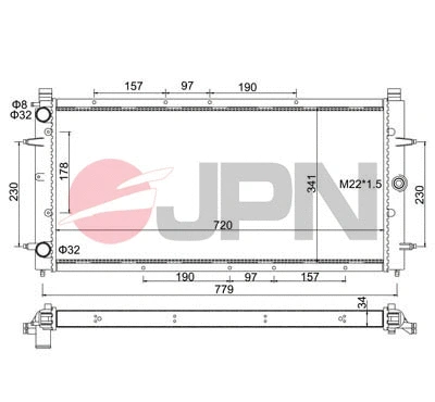 Variklio aušinimo radiatorius JPN 60C9054-JPN