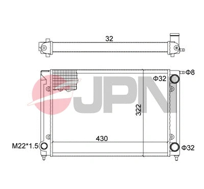 Variklio aušinimo radiatorius JPN 60C9055-JPN