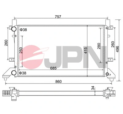 Variklio aušinimo radiatorius JPN 60C9061-JPN