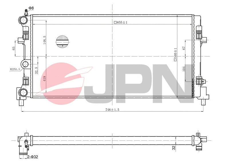 Variklio aušinimo radiatorius JPN 60C9064-JPN
