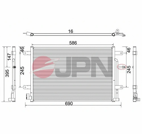 Oro kondicionieriaus radiatorius JPN 60C9078-JPN