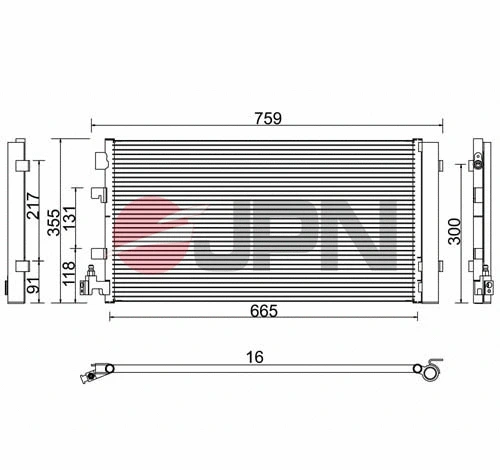 Oro kondicionieriaus radiatorius JPN 60C9127-JPN