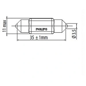 Valstybinio numerio apšvietimo lemputė PHILIPS 11854CU31B1