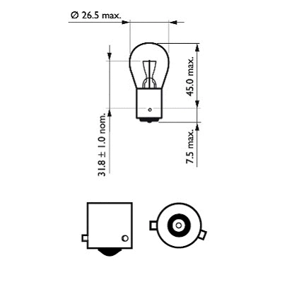 Stabdžių/galinių šviesų lemputė PHILIPS 12088CP