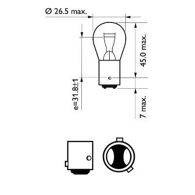 Stabdžių/galinių šviesų lemputė PHILIPS 12594B2