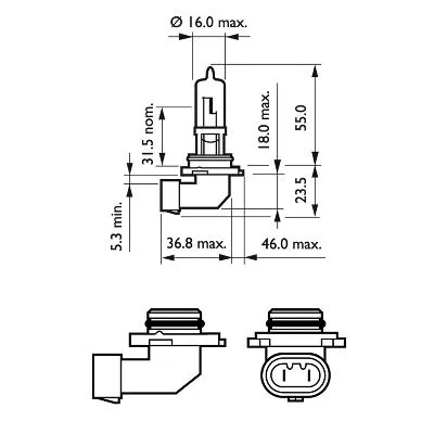 Prožektoriaus lemputė PHILIPS 9005PRB1