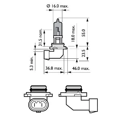 Prožektoriaus lemputė PHILIPS 9005WVUB1