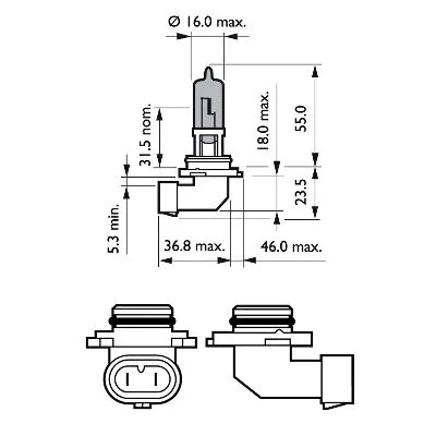 Prožektoriaus lemputė PHILIPS 9006WVUB1