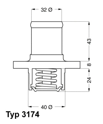 Termostatas BorgWarner (Wahler) 3174.89D