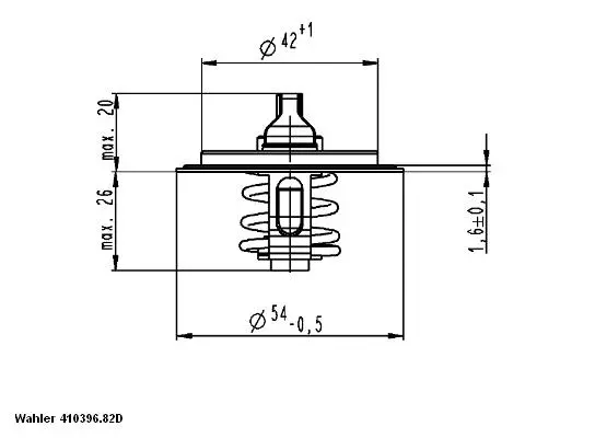 Termostatas BorgWarner (Wahler) 410396.82D