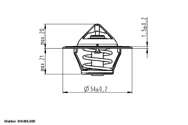 Termostatas BorgWarner (Wahler) 410488.88D