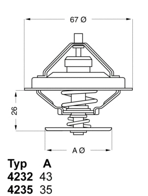 Termostatas BorgWarner (Wahler) 4235.80D