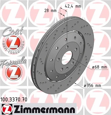 Stabdžių diskas ZIMMERMANN 100.3370.70