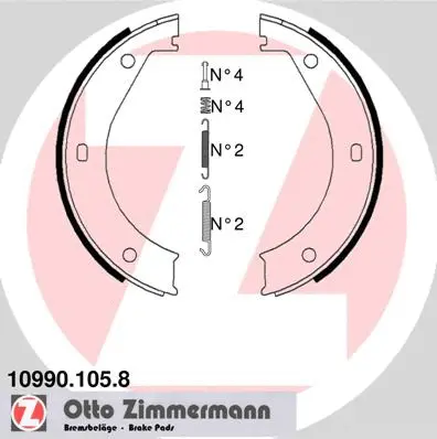 Rankinio stabdžio trinkelių komplektas ZIMMERMANN 10990.105.8