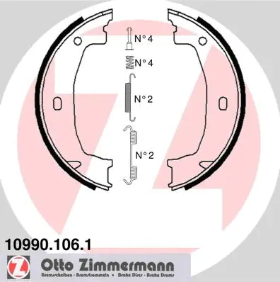 Rankinio stabdžio trinkelių komplektas ZIMMERMANN 10990.106.1