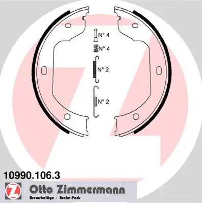 Rankinio stabdžio trinkelių komplektas ZIMMERMANN 10990.106.3