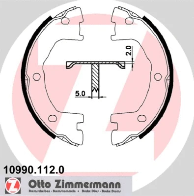 Rankinio stabdžio trinkelių komplektas ZIMMERMANN 10990.112.0
