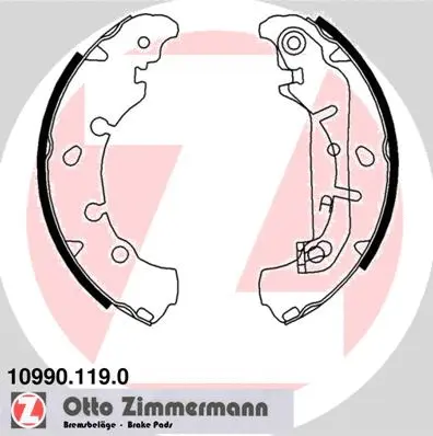 Stabdžių trinkelių komplektas ZIMMERMANN 10990.119.0