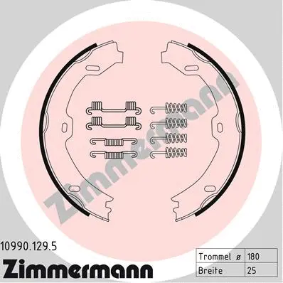 Rankinio stabdžio trinkelių komplektas ZIMMERMANN 10990.129.5