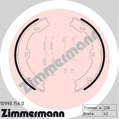 Rankinio stabdžio trinkelių komplektas ZIMMERMANN 10990.156.0