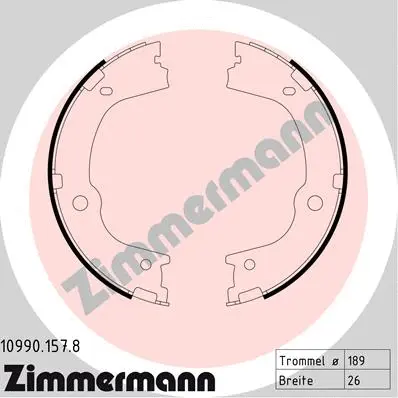 Rankinio stabdžio trinkelių komplektas ZIMMERMANN 10990.157.8