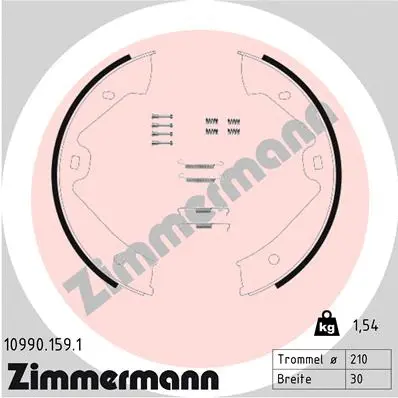 Rankinio stabdžio trinkelių komplektas ZIMMERMANN 10990.159.1