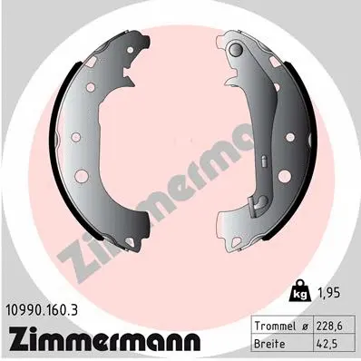 Stabdžių trinkelių komplektas ZIMMERMANN 10990.160.3