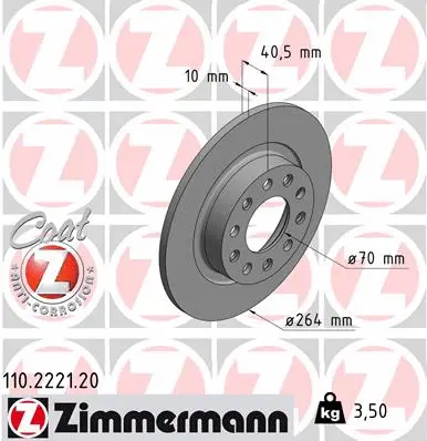 Stabdžių diskas ZIMMERMANN 110.2221.20
