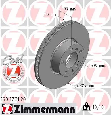 Stabdžių diskas ZIMMERMANN 150.1271.20